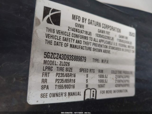 Saturn Vue 4 Cyl Image 3